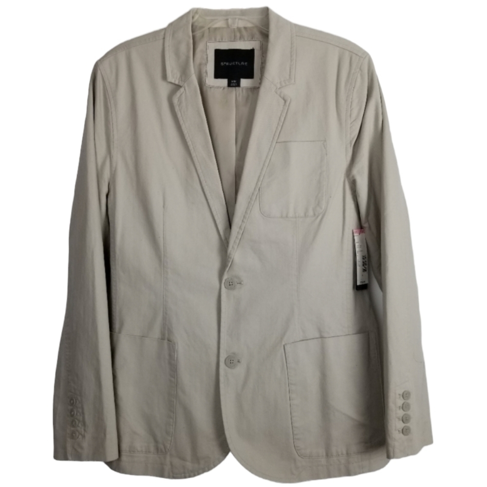 Structure Mens Modern Fit Smart Casual Sport Coat Size Medium Two Button Preppy